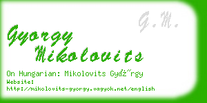 gyorgy mikolovits business card